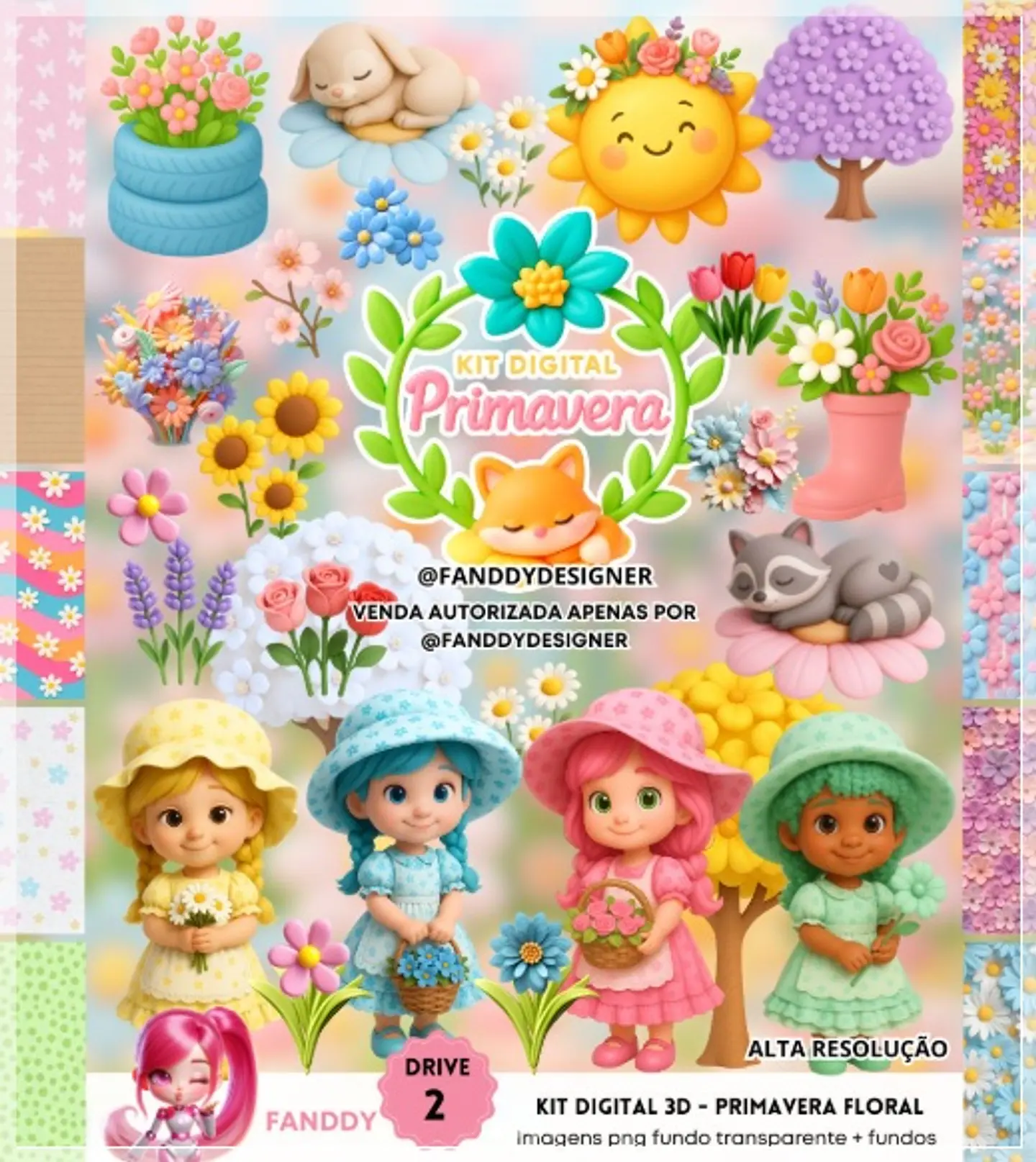 Kit Digital Primavera Floral 3d 273 1