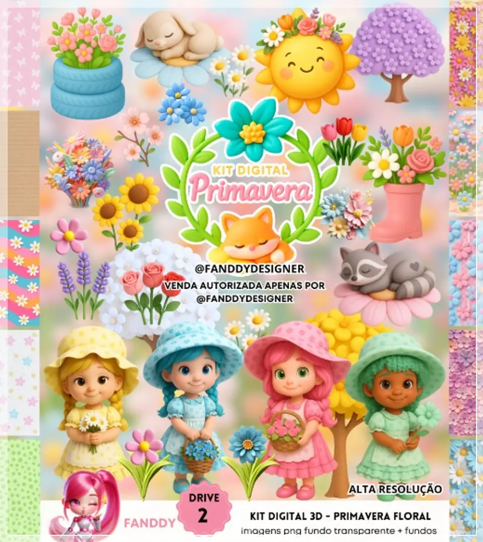 Kit Digital Primavera Floral 3d 273 1