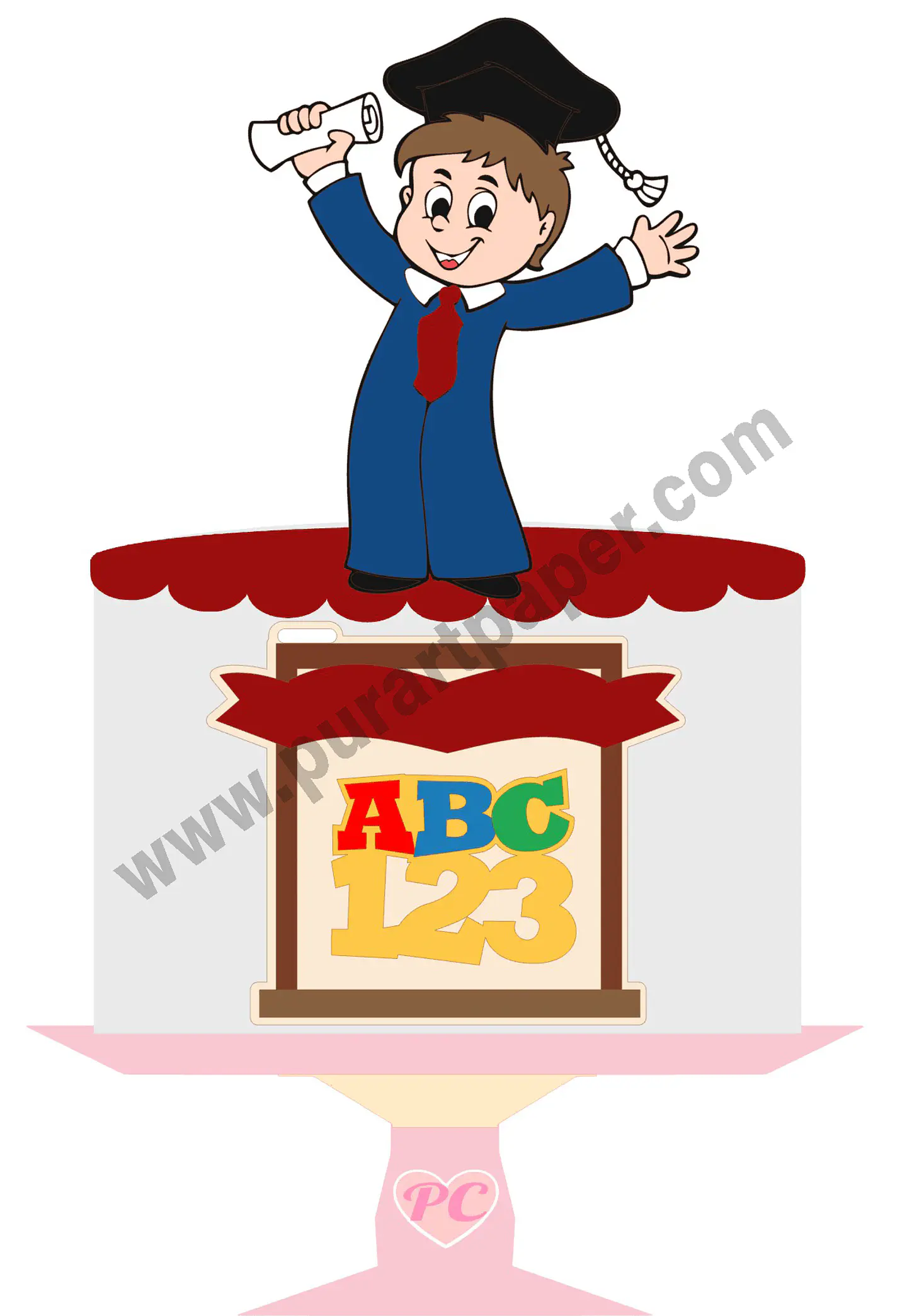 Arquivo de Corte Topo de Bolo Formatura Menino ABC - Mesversário 25 1