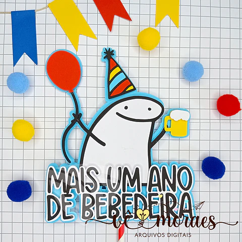 Arquivo de Corte Topo de Bolo Flork Cerveja Bebidas Cachaceiro Cachaceira 1