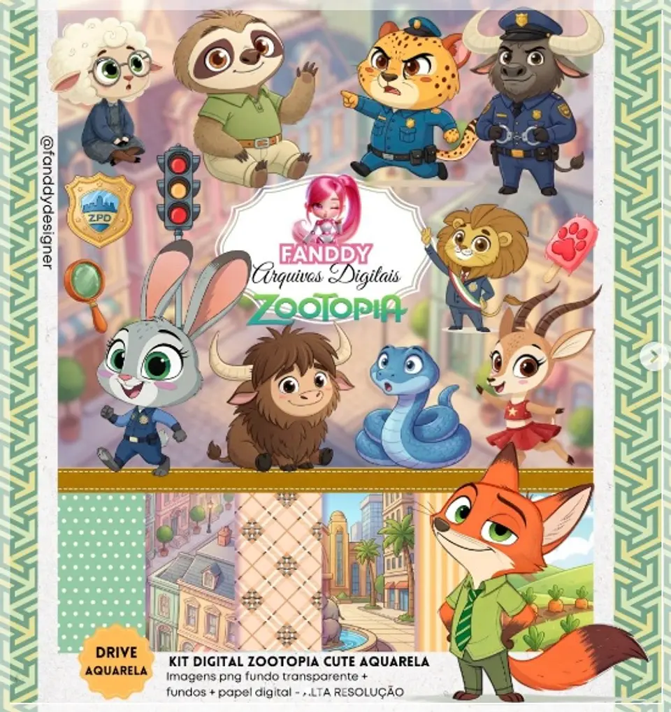Kit Digital Zootopia Cute 352 1