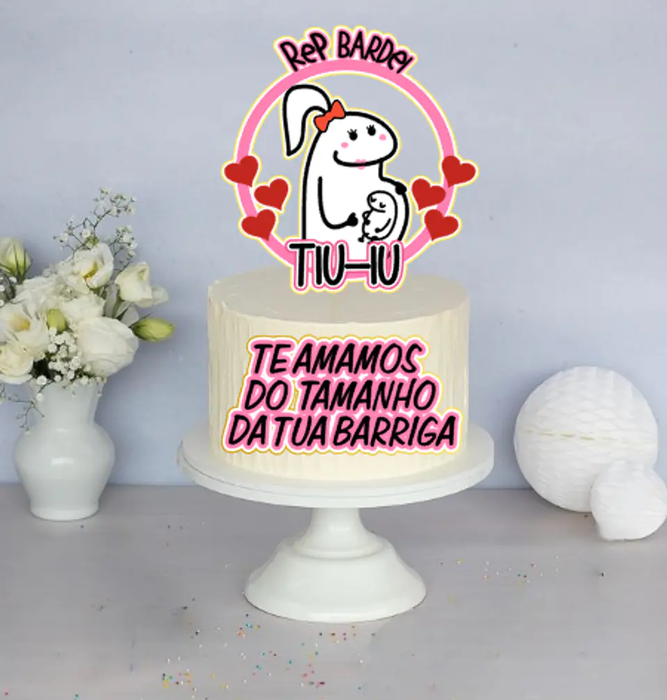 Arquivo de Corte Topo de Bolo Flork Gravidez Gestante 5 1