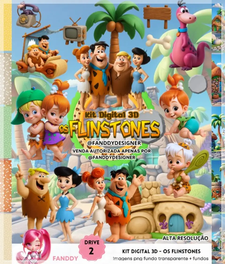 Kit Digital Os Flinstones 3d 246 1