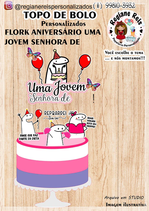 Arquivo de Corte Topo de Bolo Flork Diversos Frases Engraçados 5