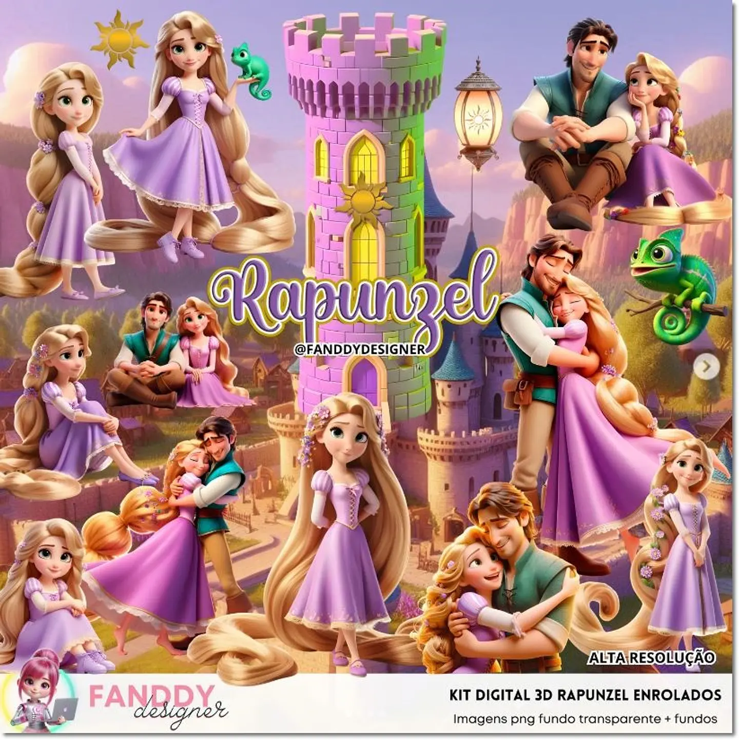 Kit Digital Rapunzel Completo 284 1