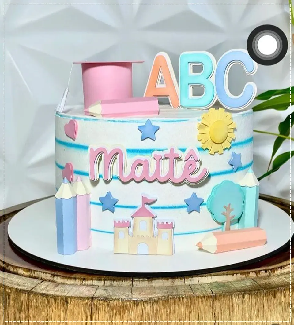 Arquivo de Corte Topo de Bolo Formatura Menina ABC - Mesversário 23 1
