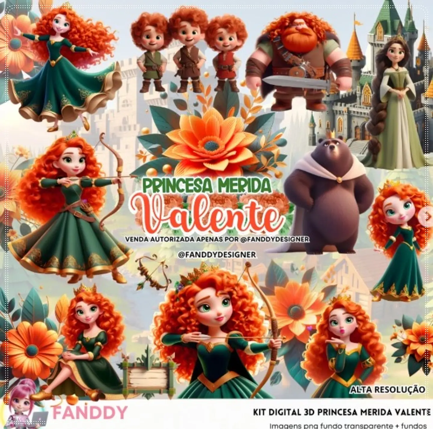 Kit Digital Princesa Merida Valente 275 1