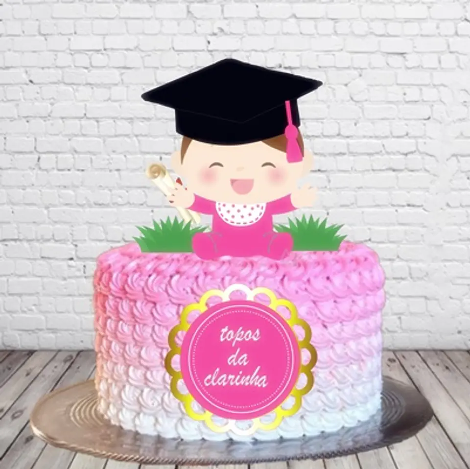 Arquivo de Corte Topo de Bolo Formatura Menina ABC - Mesversário 13 1