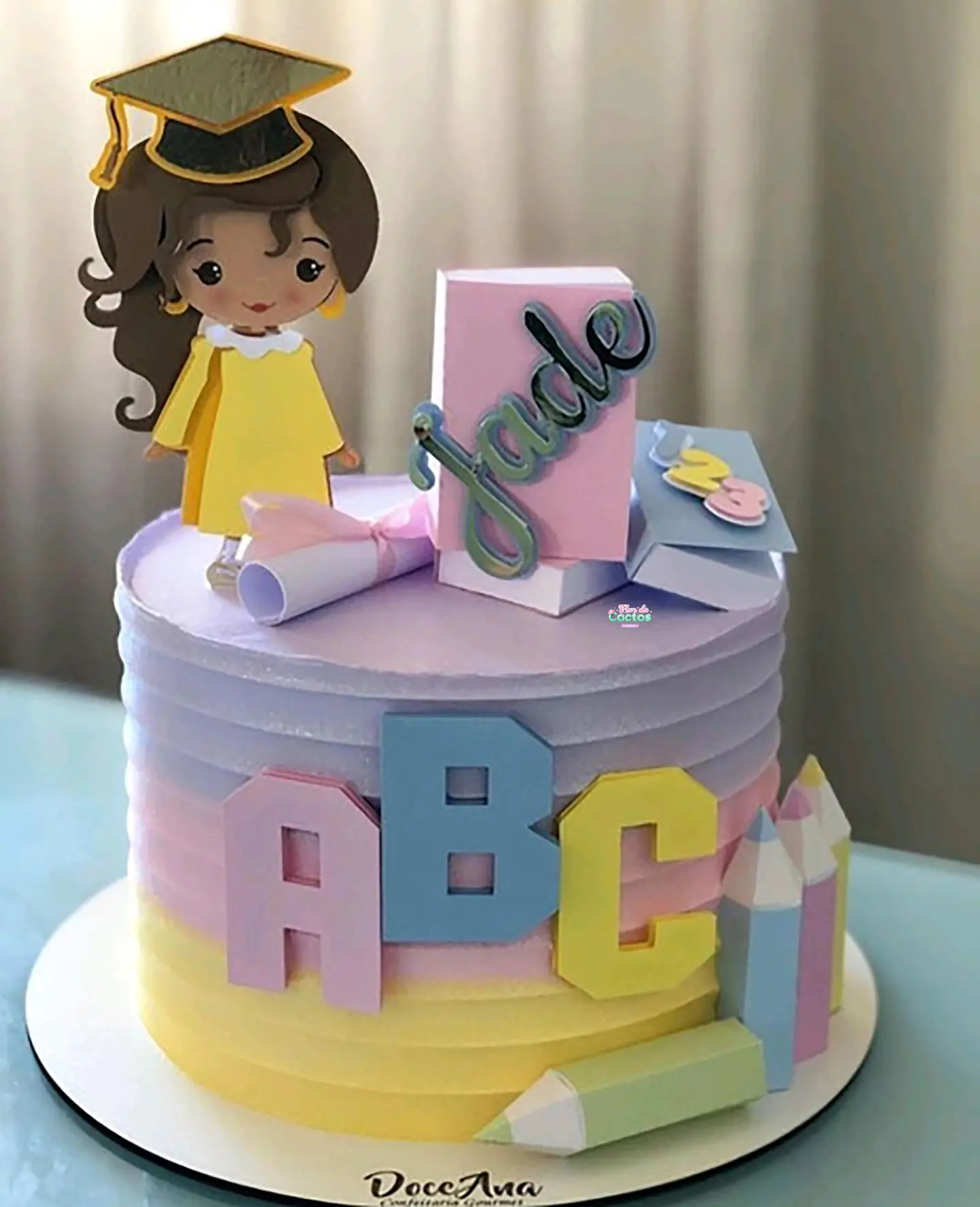 Arquivo de Corte Topo de Bolo Formatura Menina ABC - Mesversário 11 1