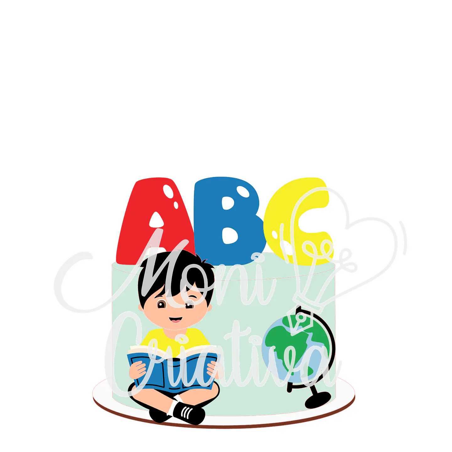 Arquivo de Corte Topo de Bolo Formatura Menino ABC - Mesversário 11 1