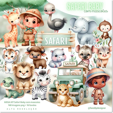 Kit Digital Safari Baby 287