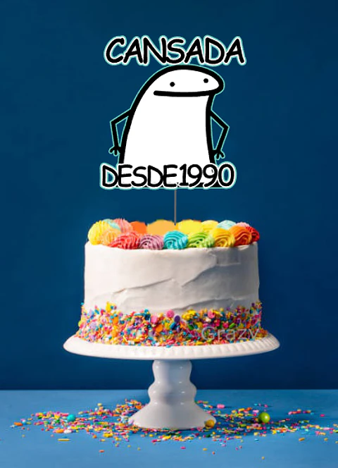 Arquivo de Corte Topo de Bolo Flork Cansada Cansado 3