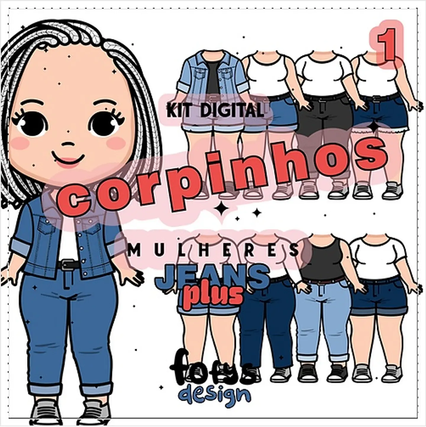 Kit Digital Corpinho Mulheres Plus Jeans 18 1