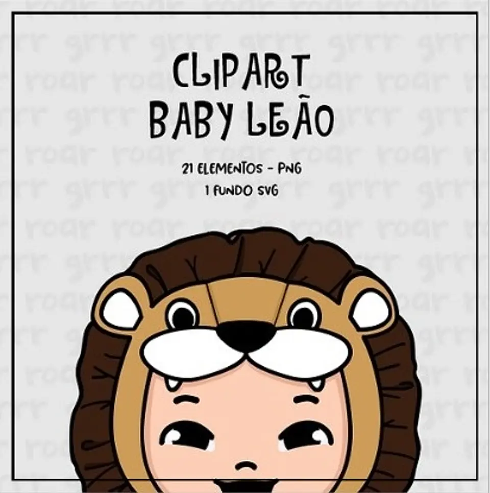 Kit Digital Clipart Baby Leão 13 1