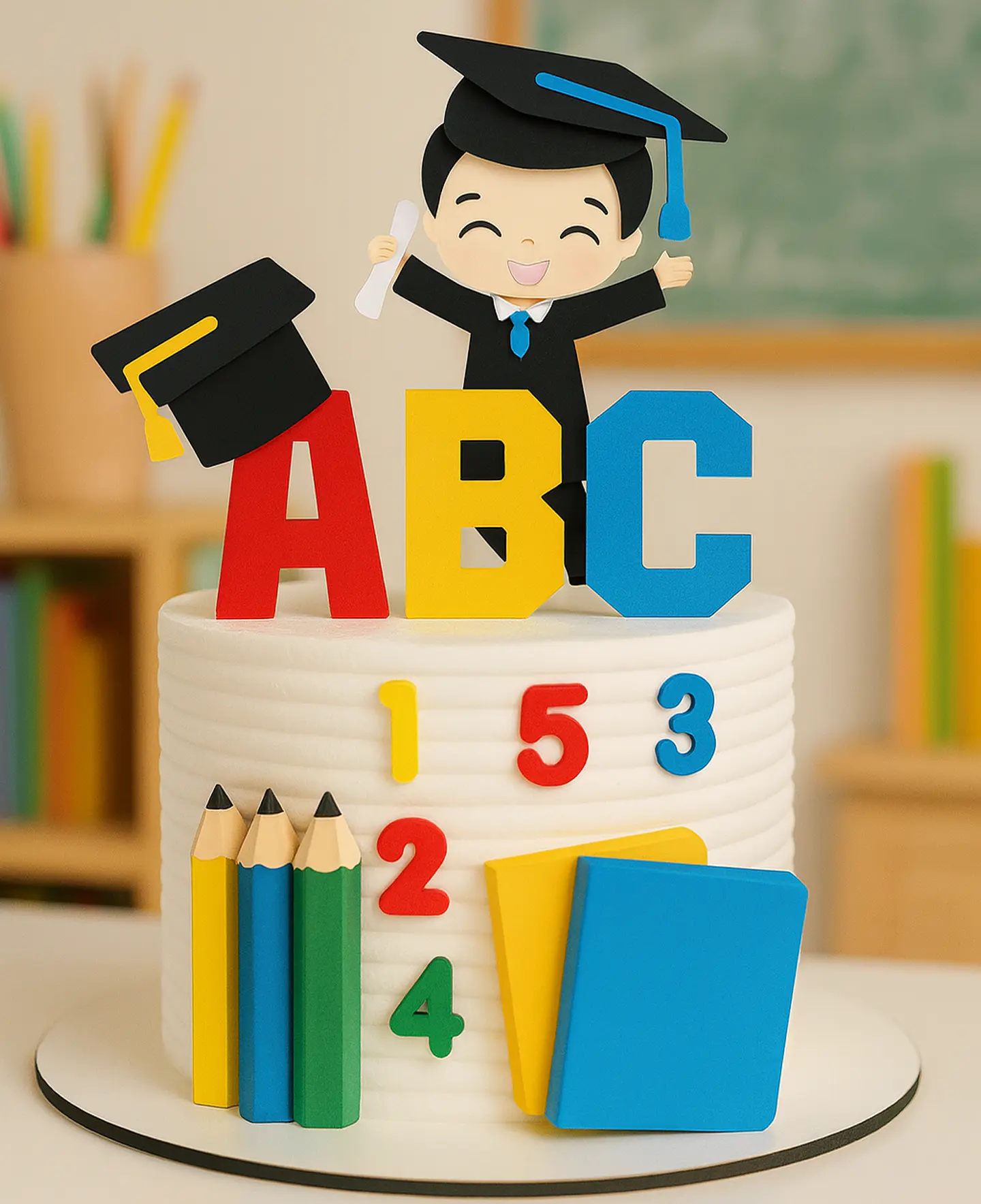 Arquivo de Corte Topo de Bolo Formatura Menino ABC - Mesversário 26 1