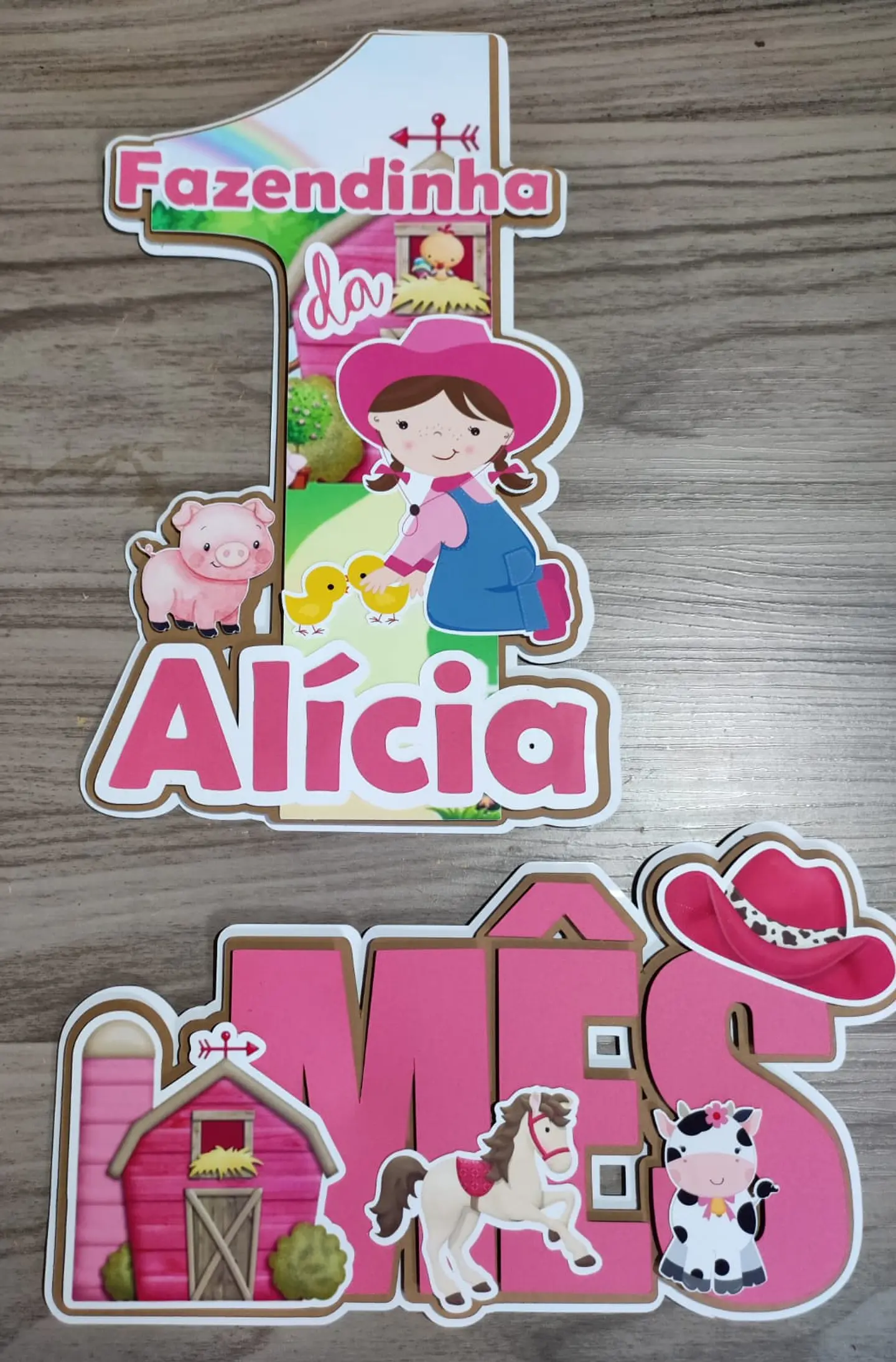 Arquivo de Corte Topo de Bolo Fazendinha Rosa Menina 22 1