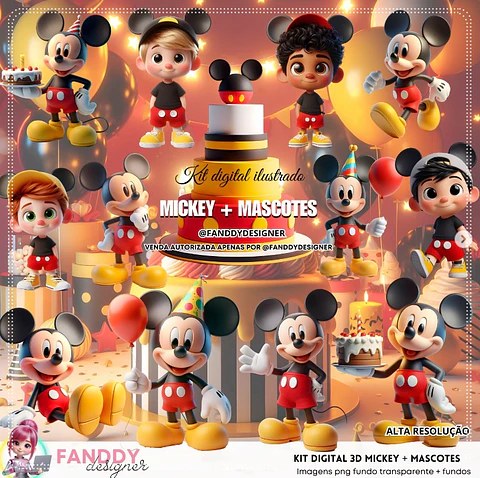 Kit Digital Mickey Mascotes Tradicionais 207