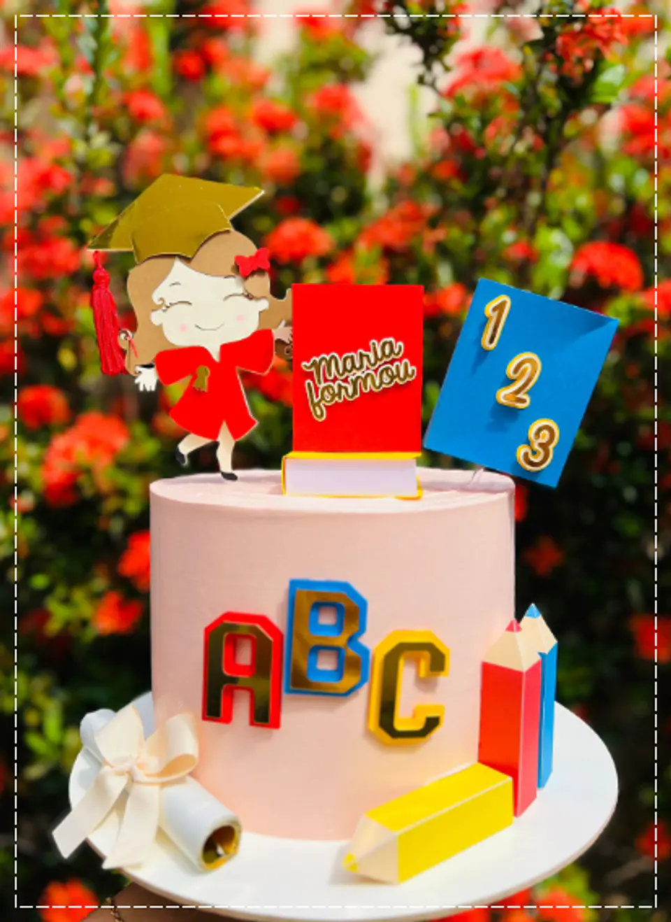 Arquivo de Corte Topo de Bolo Formatura Menina ABC - Mesversário 21 1