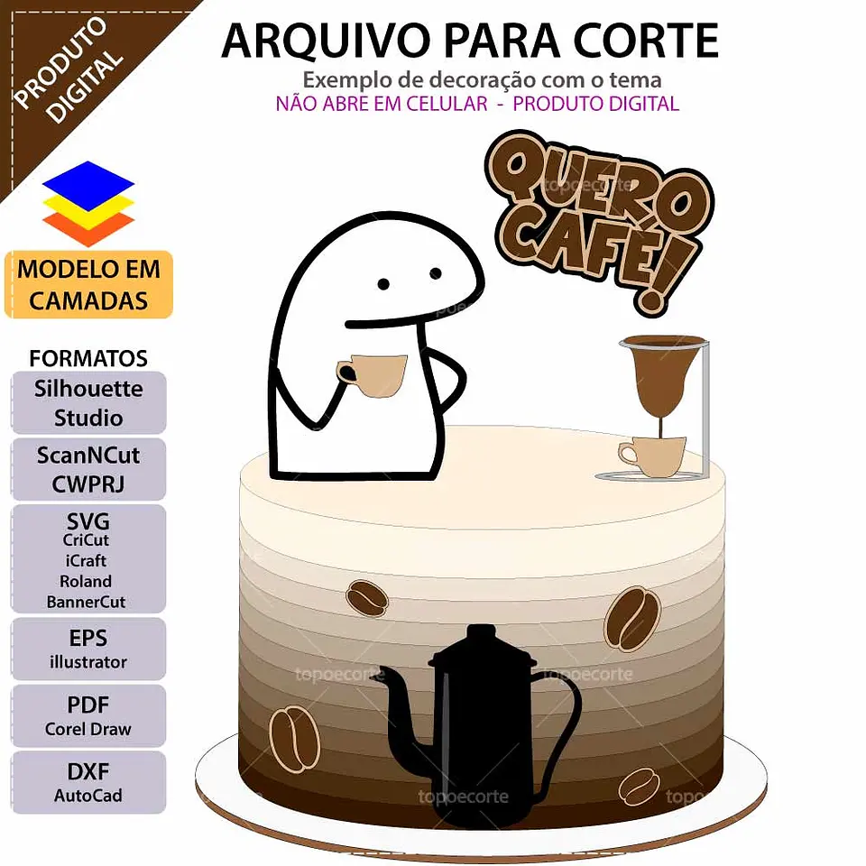 Arquivo de Corte Topo de Bolo Flork Café 1 1