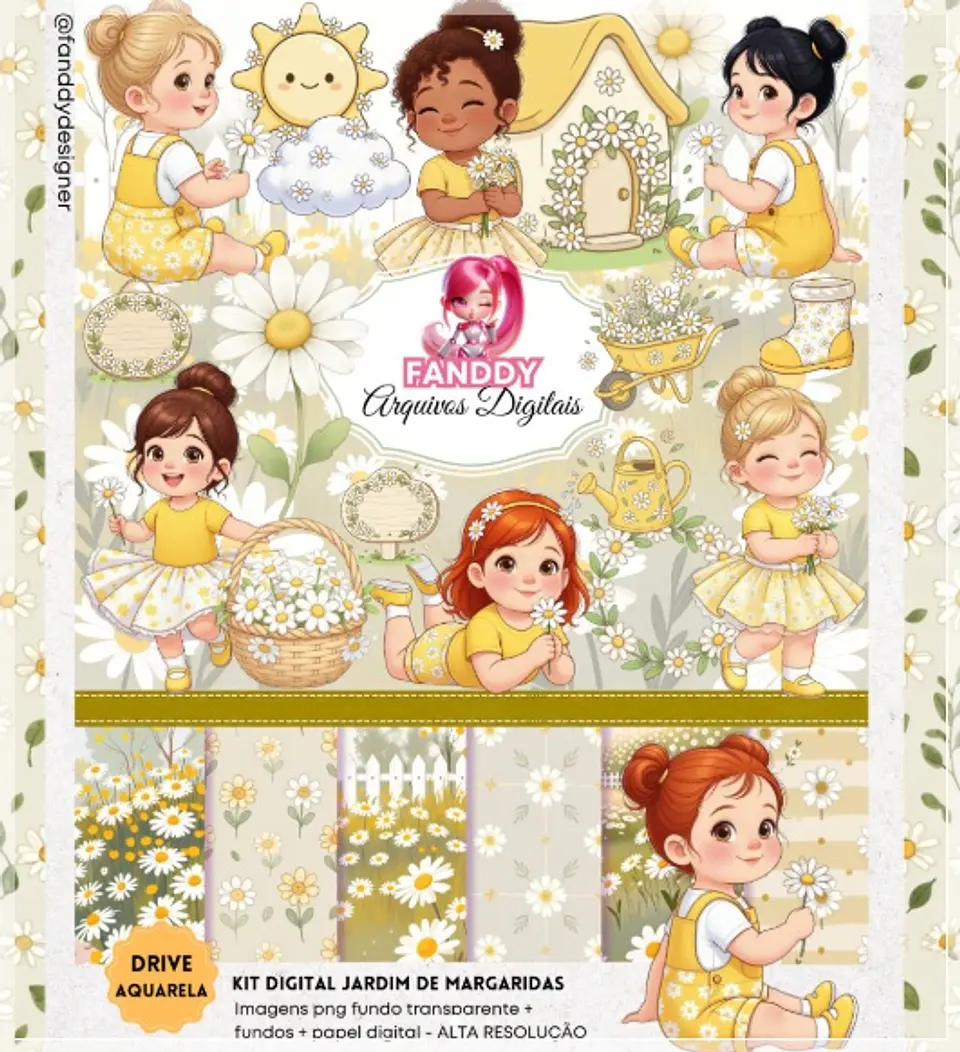 Kit Digital Jardim das Margaridas Baby 173 1