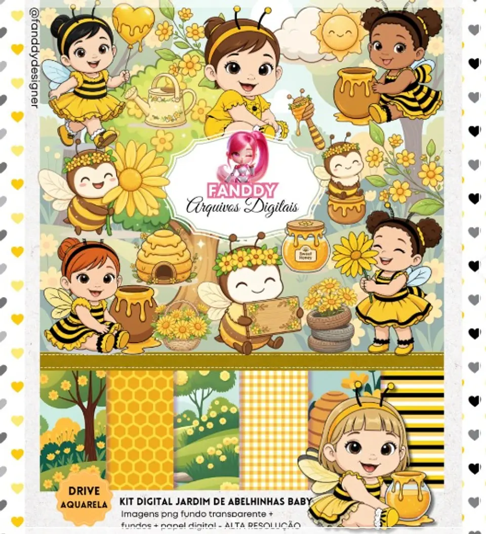 Kit Digital Jardim das Abelhinhas Aquarela 171 1