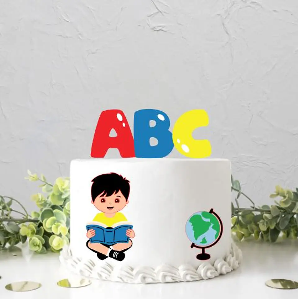 Arquivo de Corte Topo de Bolo Formatura Menino ABC - Mesversário 2 1