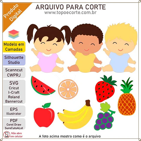 Arquivo de Corte Topo de Bolo Feira Frutinhas Pomar 45
