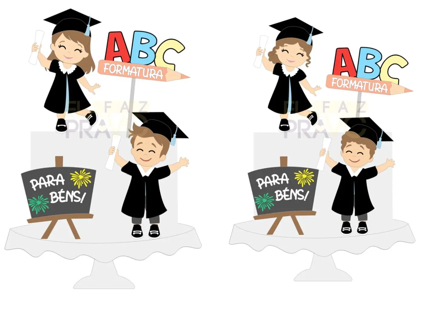 Arquivo de Corte Topo de Bolo Formatura Menina ABC - Mesversário 33 1