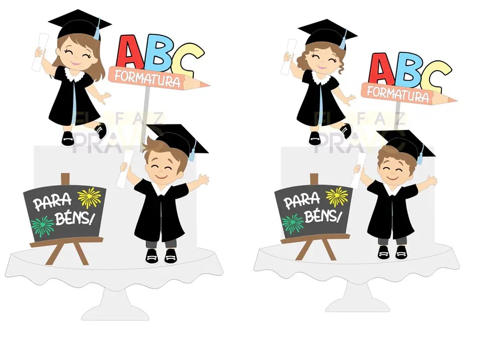 Arquivo de Corte Topo de Bolo Formatura Menina ABC - Mesversário 33 1