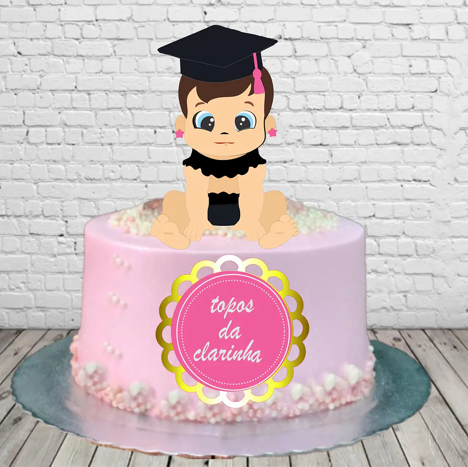 Arquivo de Corte Topo de Bolo Formatura Menina ABC - Mesversário 20 1