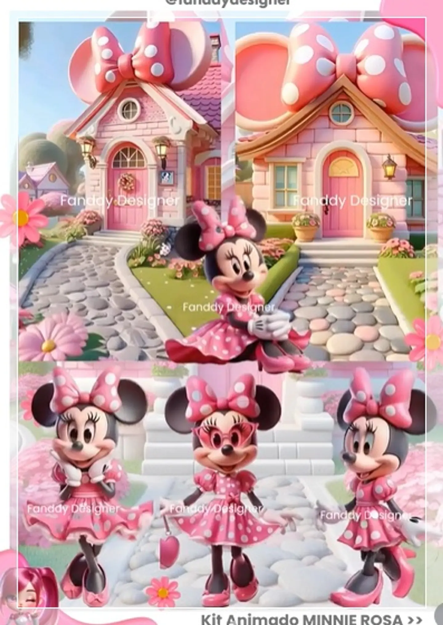 Kit Digital Animado Minnie Rosa 19 1