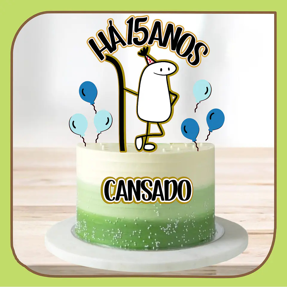 Arquivo de Corte Topo de Bolo Flork Cansada Cansado 4 1