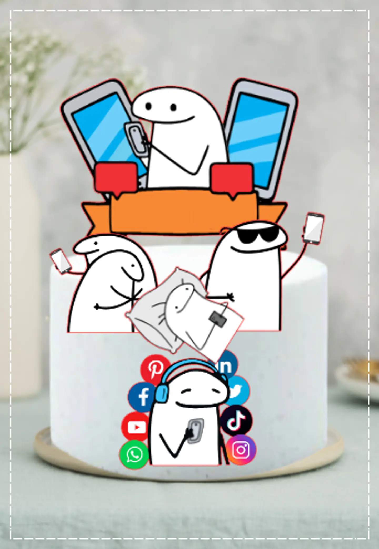 Arquivo de Corte Topo de Bolo Flork Cansada Cansado 1 1