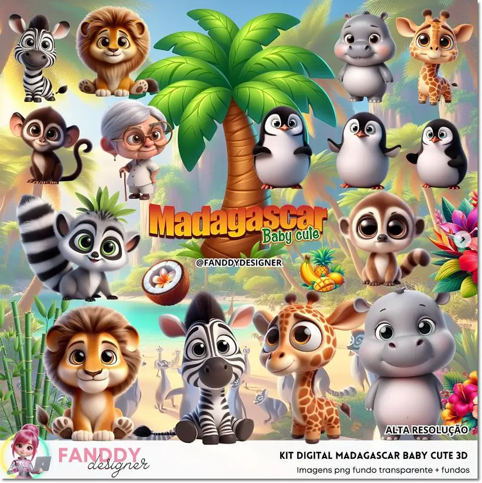 Kit Digital Madagascar Baby Cute 198 1