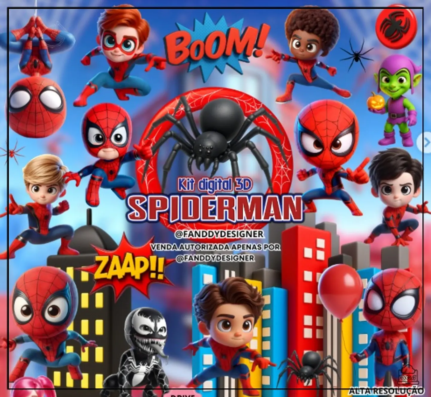 Kit Digital Homem Aranha 3d 167 1