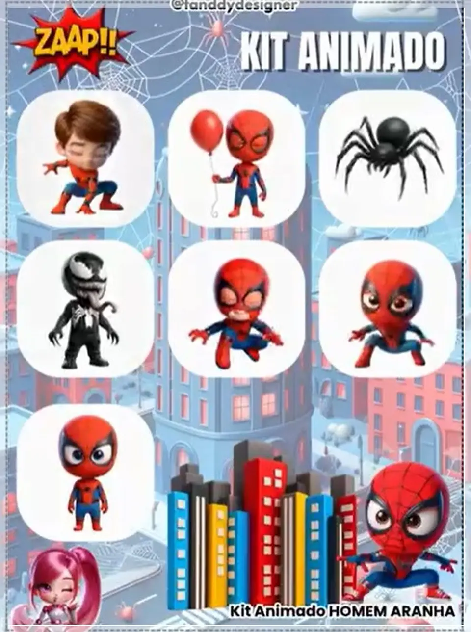 Kit Digital Animado Homem Aranha Animado 14 1