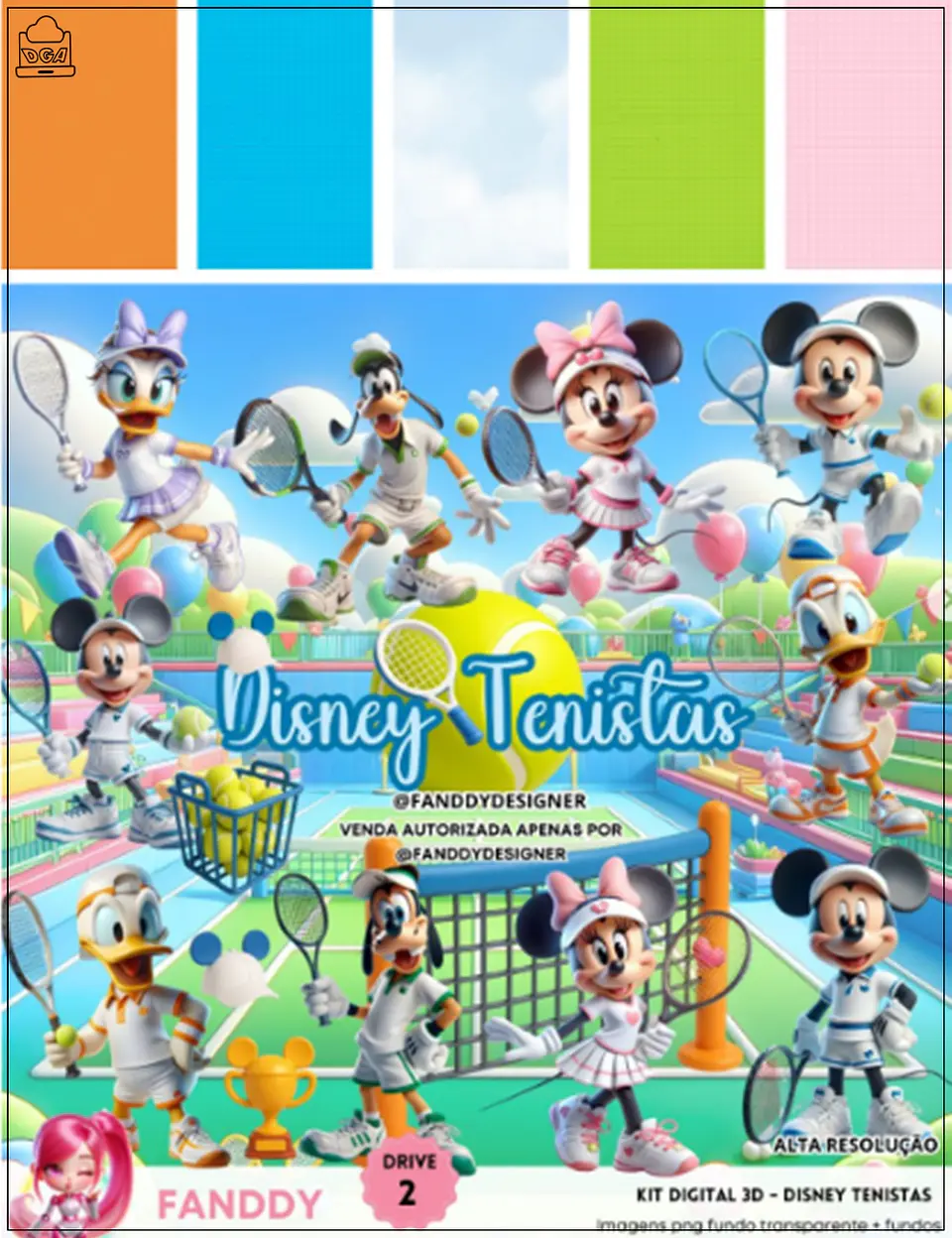 Kit Digital Disney Tenista 117 1