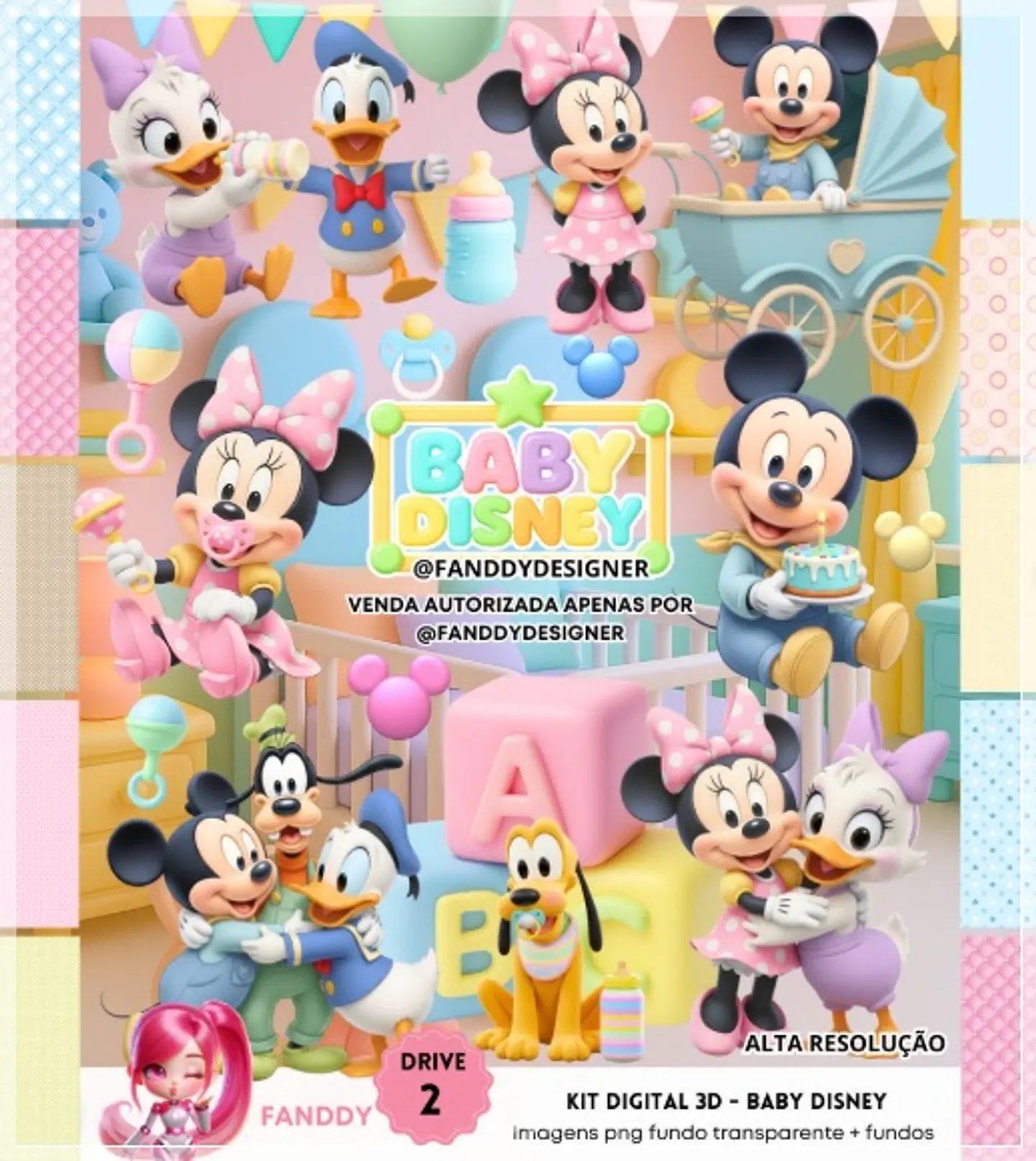 Kit Digital Disney Baby 3d 108 1