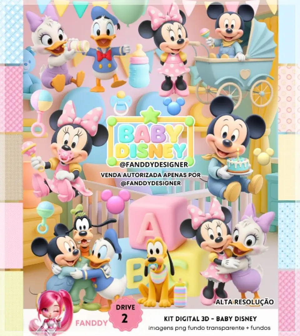 Kit Digital Disney Baby 3d 108 1