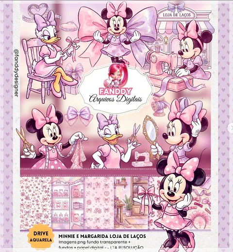 Kit Digital Minnie e Margarida Loja de Laços 218
