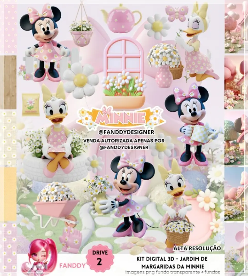 Kit Digital Minnie Jardim das Margaridas 213 1