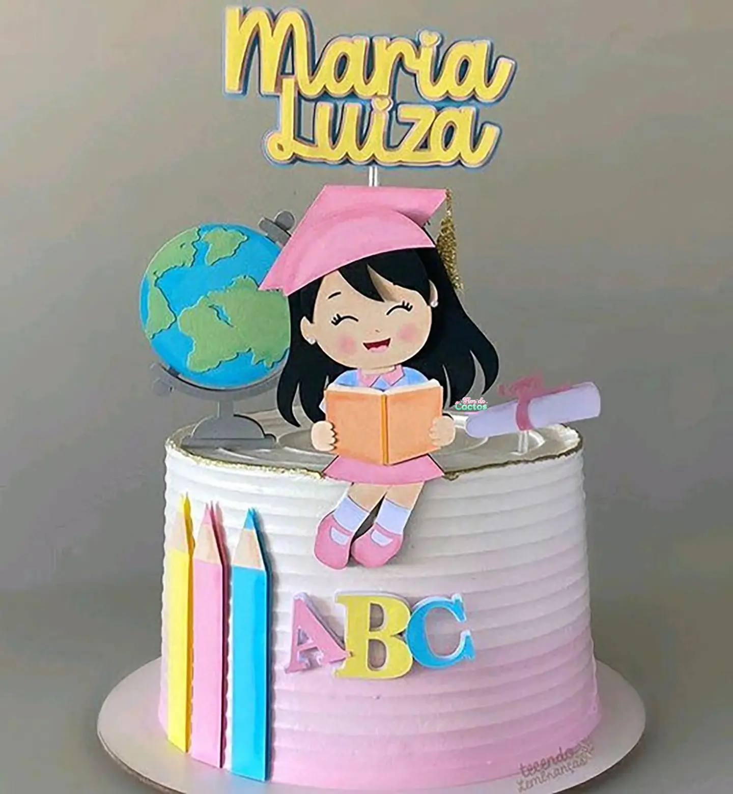 Arquivo de Corte Topo de Bolo Formatura Menina ABC - Mesversário 10 1