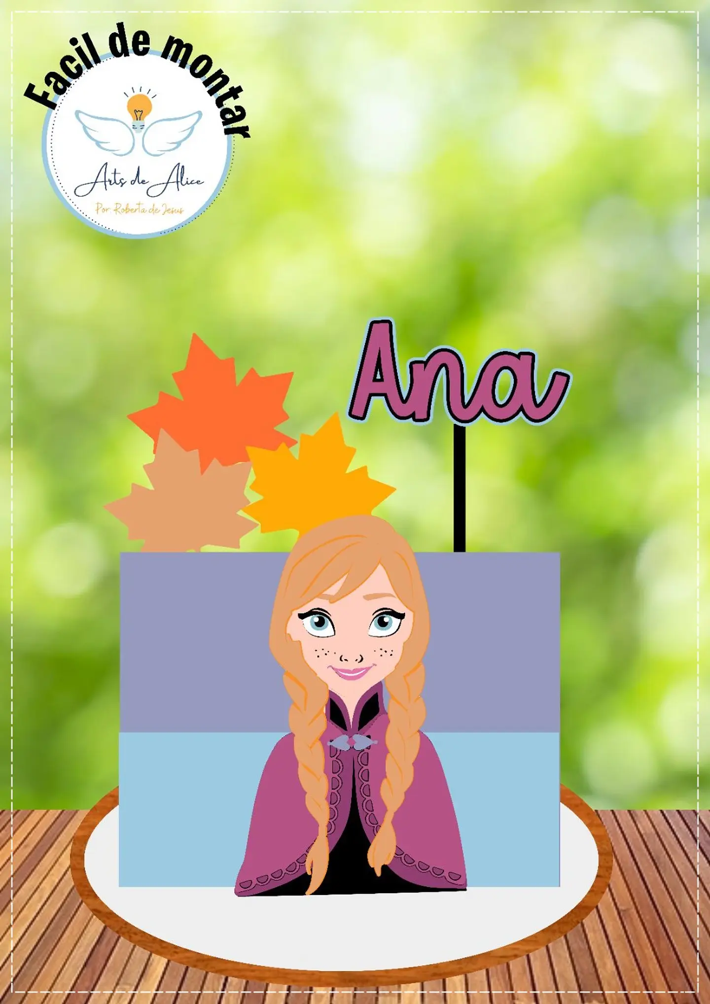 Arquivo de Corte Topo de Bolo Frozen Anna 2 1