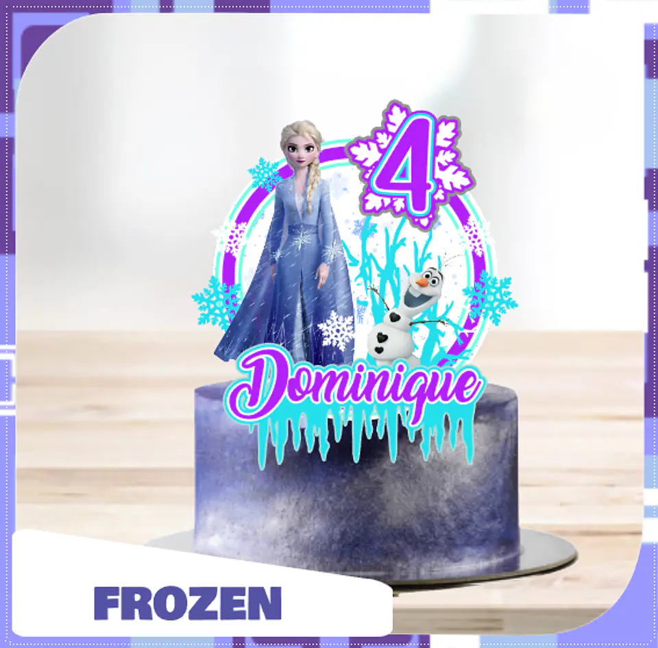 Arquivo de Corte Topo de Bolo Frozen Elsa 18 1
