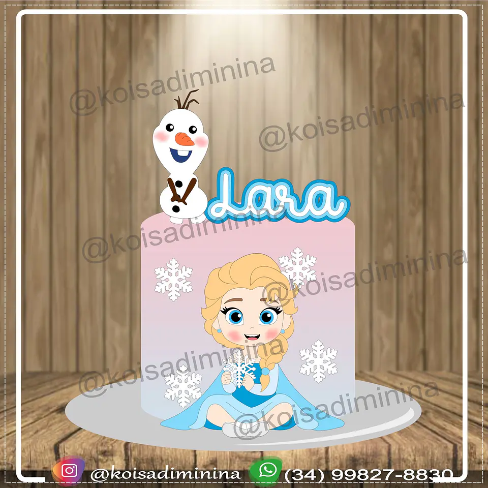 Arquivo de Corte Topo de Bolo Frozen Elsa 16 1