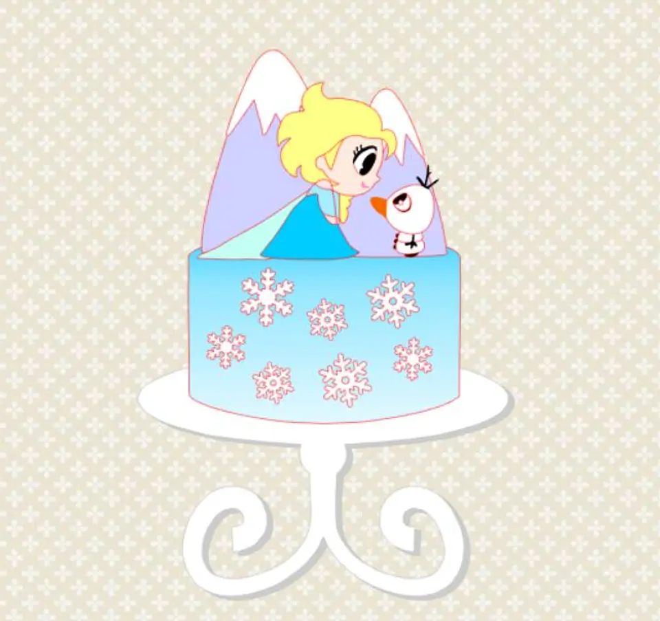 Arquivo de Corte Topo de Bolo Frozen Elsa 12 1