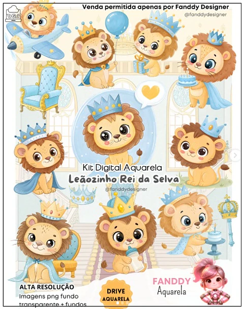 Kit Digital Leãozinho Rei da Selva 182