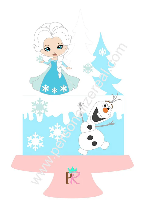 Arquivo de Corte Topo de Bolo Frozen Elsa 3