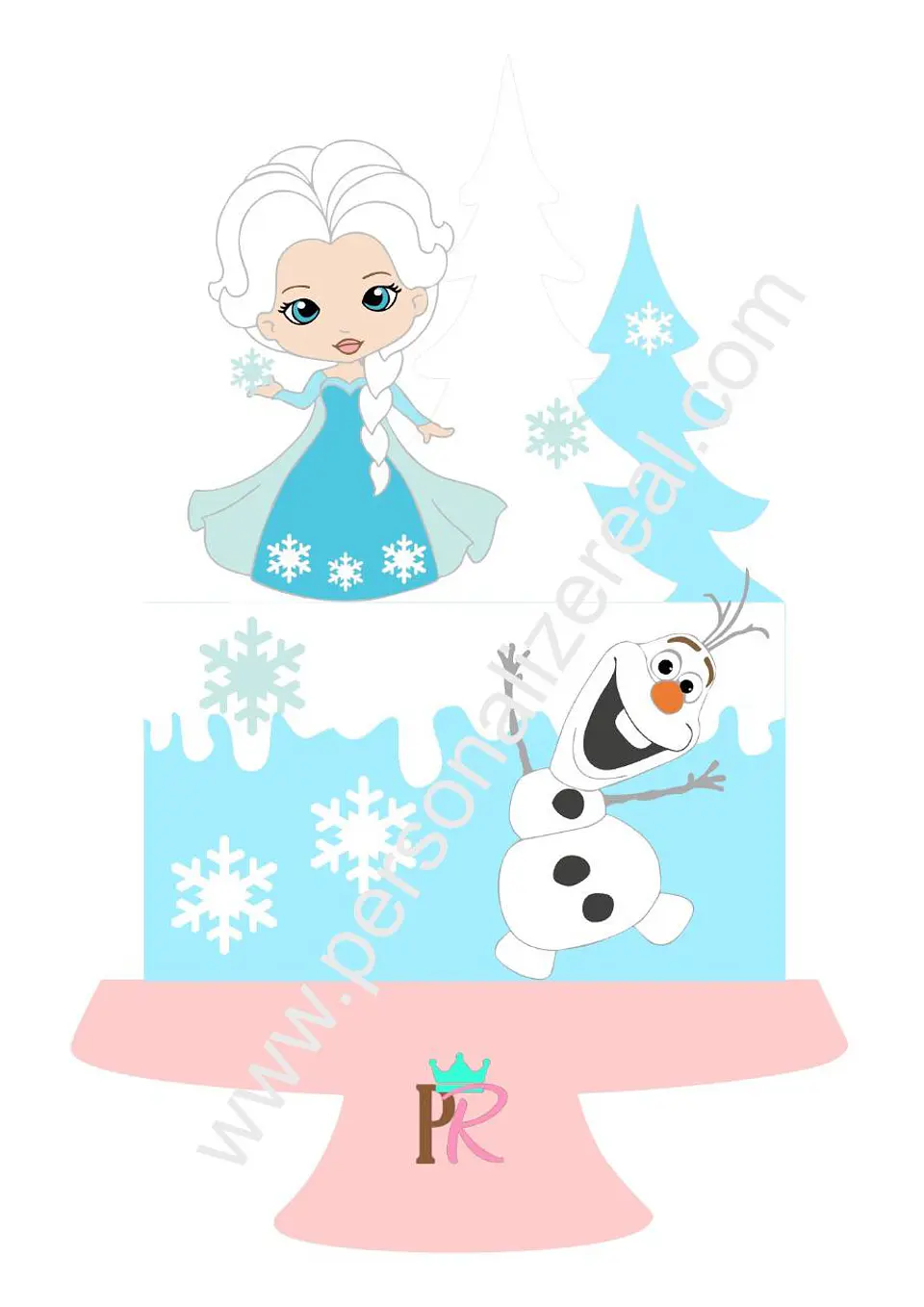 Arquivo de Corte Topo de Bolo Frozen Elsa 3 1