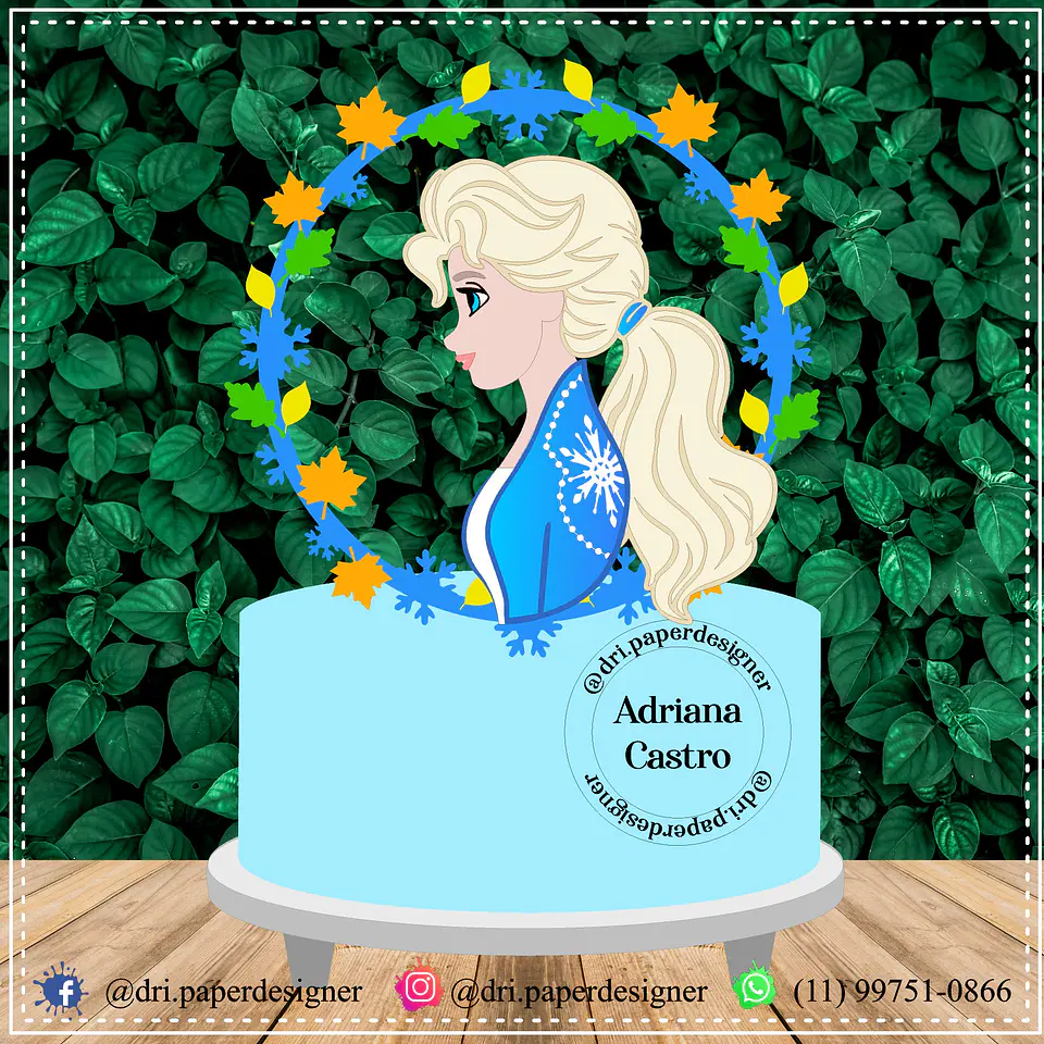 Arquivo de Corte Topo de Bolo Frozen Elsa 2 1